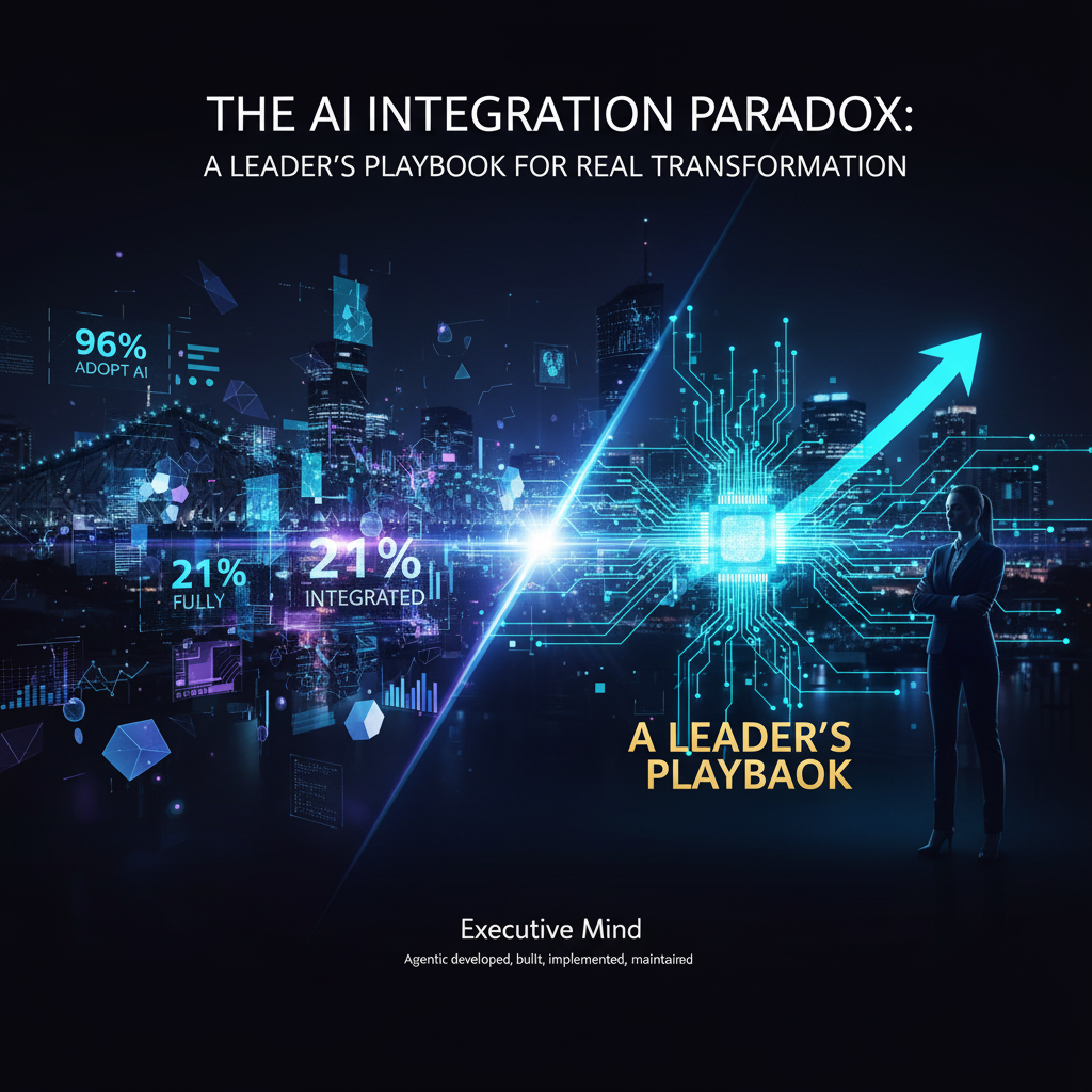 An abstract image representing the structured steps of an AI integration playbook.