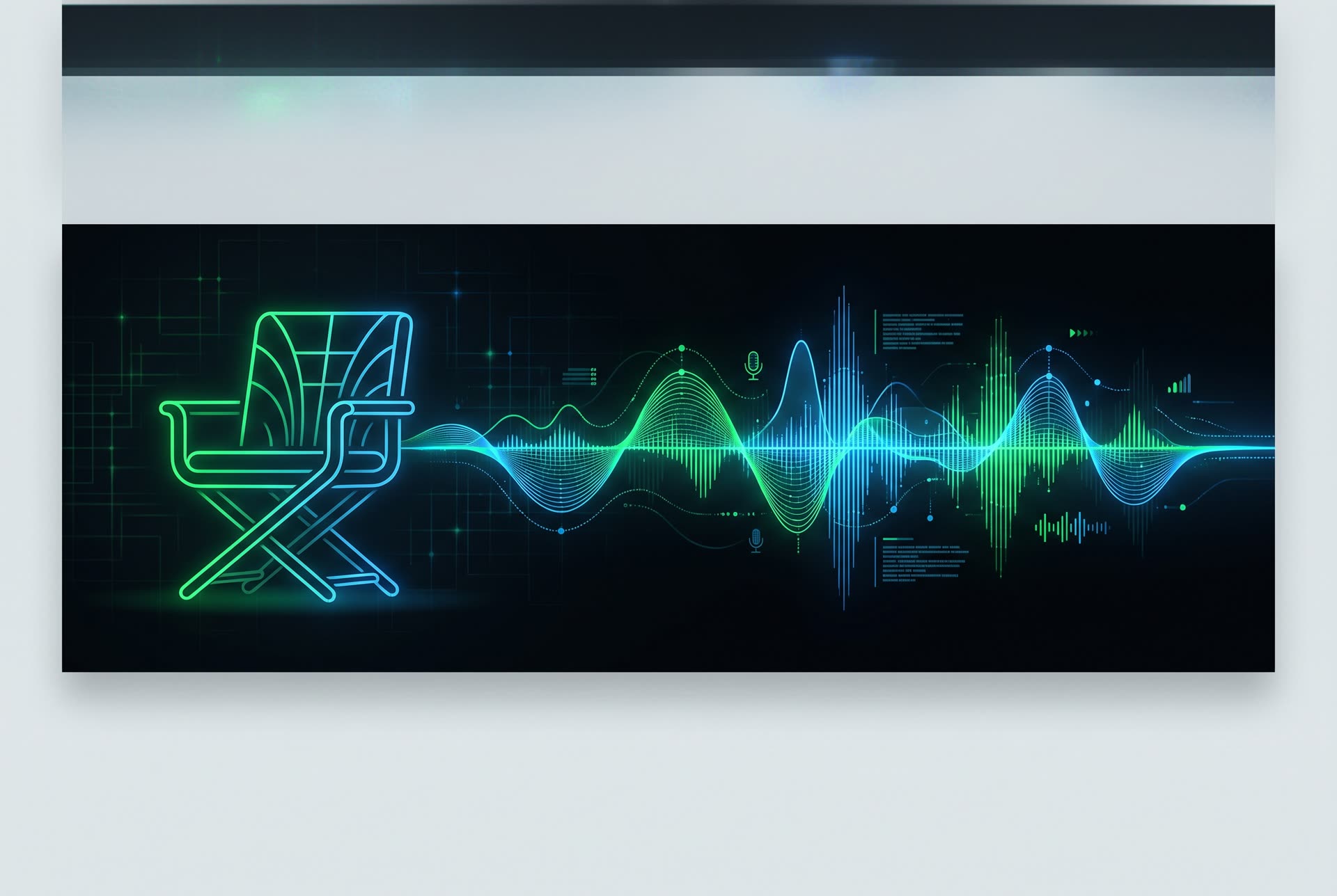 Agent In The Armchair — director's chair with audio waveform